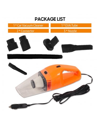 12V 120W Car Vacuum Cleaner Built-in HEPA Filter High Power Mini Handheld Vacuum with 3 Attachments 16 Ft Cord Well-equipped Car Cleaning Kit