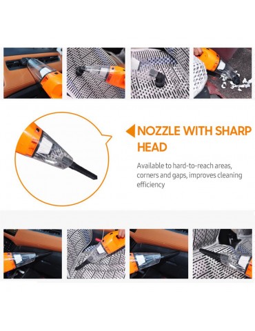 12V 120W Car Vacuum Cleaner Built-in HEPA Filter High Power Mini Handheld Vacuum with 3 Attachments 16 Ft Cord Well-equipped Car Cleaning Kit