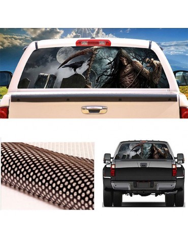 Rear Window Sticker Grim Reaper Cemetery Graphic Decal for Car SUV Truck 135*36cm