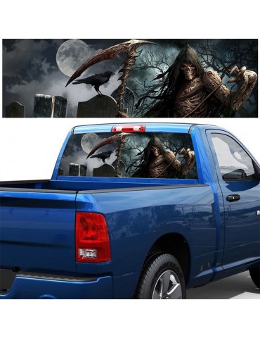 Rear Window Sticker Grim Reaper Cemetery Graphic Decal for Car SUV Truck 135*36cm