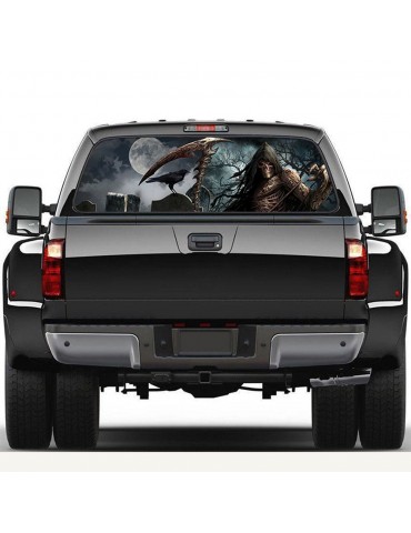 Rear Window Sticker Grim Reaper Cemetery Graphic Decal for Car SUV Truck 135*36cm