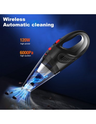 Car Vacuum Cleaner Dust Buster 120W 6000Pa Strong Suction Handheld Vacuum Wireless Quick Charging Portable for Home Kitchen Car Wet Dry Cleaning