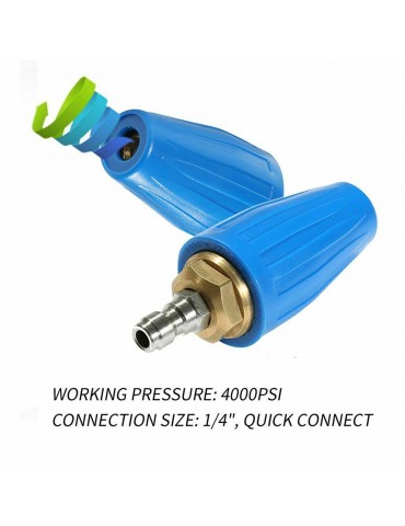 High Pressure 4000PSI 1/4'' Washer Rotating Motor Nozzle Spray Tip Quick Connect