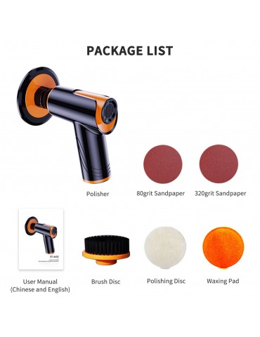 Car Mini Cordless Polisher Wireless Polishing Machine With Brush Scratch Repair Portable Handheld Car Detailing Tools