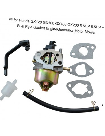 Carburetor Carb Fit for Honda GX120 GX160 GX168 GX200 5.5HP 6.5HP + Fuel Pipe Gasket EngineGenerator Motor Mower