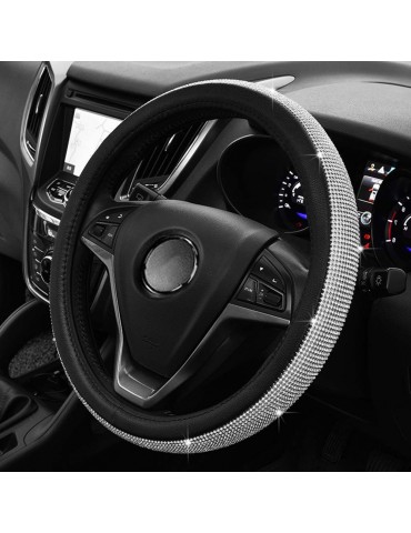 Novel Shinning Crystal Car Steering Wheel Cover Soft Leather with Beautiful Rhinestones Cool Auto Accessories