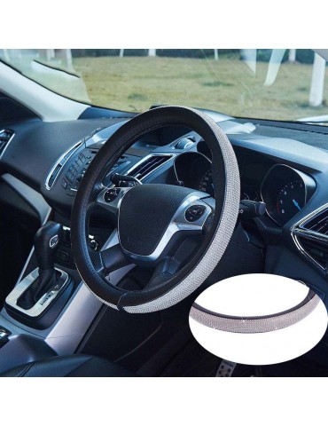 Novel Shinning Crystal Car Steering Wheel Cover Soft Leather with Beautiful Rhinestones Cool Auto Accessories