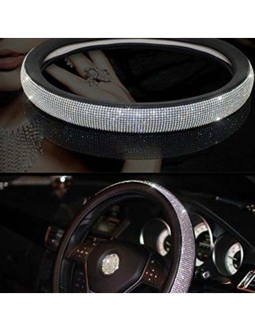 Novel Shinning Crystal Car Steering Wheel Cover Soft Leather with Beautiful Rhinestones Cool Auto Accessories