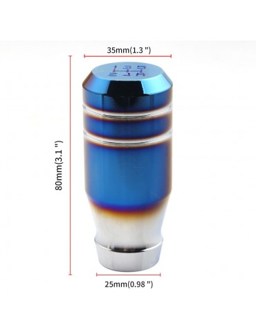 Aluminium Alloy Bluing Universal Car Gear Shift Knob Shifter Lever with Mounting Adapters 5-Speed Transmission