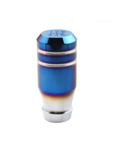 Aluminium Alloy Bluing Universal Car Gear Shift Knob Shifter Lever with Mounting Adapters 5-Speed Transmission