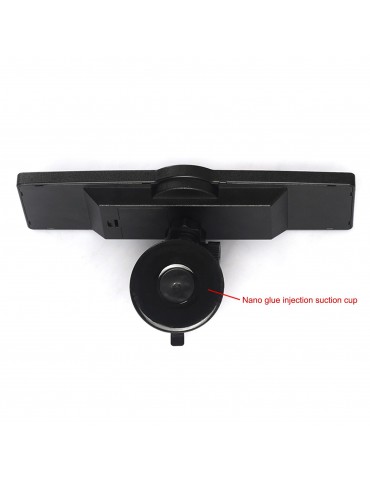 Anti Glare Rear View Mirror, Suction Cup Universal Rearview Mirror with Ambient Lighting, 360°Adjustable for Car Truck, 248*70mm