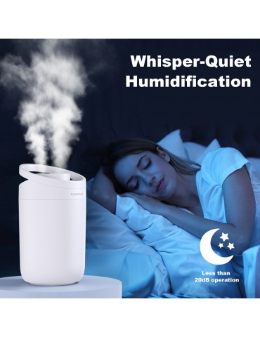 3L Large Capacity USB Humidifier Portable Humidifier for Car, Office, Bedroom, Mini Air Purifier Vaporizer Household Humidifier with Two Spray Nozzles, Whisper-Quiet Operation