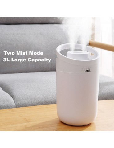 3L Large Capacity USB Humidifier Portable Humidifier for Car, Office, Bedroom, Mini Air Purifier Vaporizer Household Humidifier with Two Spray Nozzles, Whisper-Quiet Operation