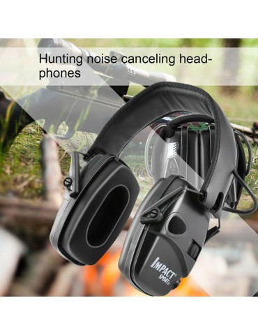 Anti-Noise Impact Ear Protector Electronic Noise Reduction Ear Muffs Professional Noise Cancelling Ear Defenders for Construction Work Shooting Range Hunting