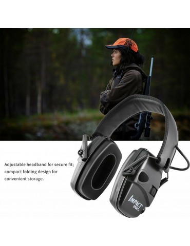 Anti-Noise Impact Ear Protector Electronic Noise Reduction Ear Muffs Professional Noise Cancelling Ear Defenders for Construction Work Shooting Range Hunting