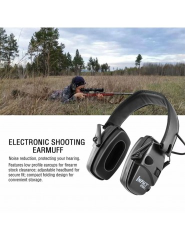 Anti-Noise Impact Ear Protector Electronic Noise Reduction Ear Muffs Professional Noise Cancelling Ear Defenders for Construction Work Shooting Range Hunting