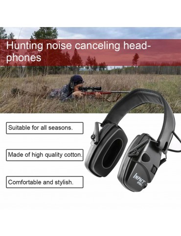 Anti-Noise Impact Ear Protector Electronic Noise Reduction Ear Muffs Professional Noise Cancelling Ear Defenders for Construction Work Shooting Range Hunting