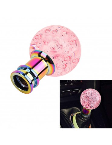 Acrylic Crystal Bubble Shift Knob Round Ball Shift Knob Transparent Gear Shifter Pink