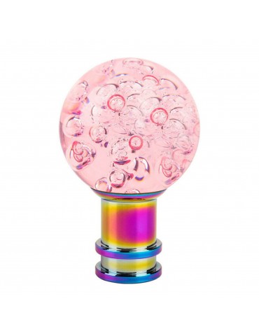 Acrylic Crystal Bubble Shift Knob Round Ball Shift Knob Transparent Gear Shifter Pink