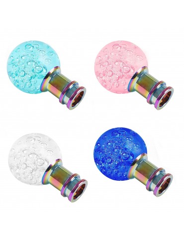 Acrylic Crystal Bubble Shift Knob Round Ball Shift Knob Transparent Gear Shifter Pink