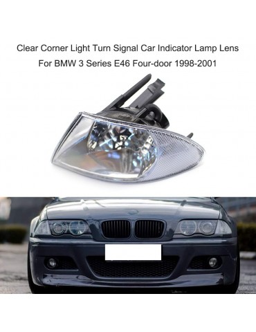 Left Clear Corner Light Turn Signal Car Indicator Lamp Lens Replacement For BMW 3 Series E46 Four-door 1998-2001