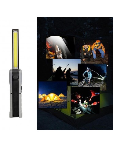 Portable Foldable USB Work Light 4 Mode COB Flashlight Rechargeable Magnetic LED Torch Flexible for Garage Mechanic Auto Car Truck Repair Camping Hiking Emergency