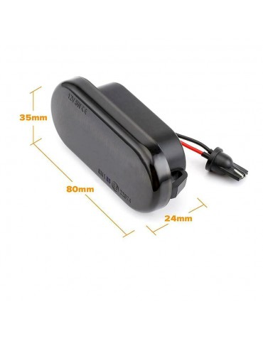 Dynamic LED Side Indicator Black Smoke Turn Signal Replcement for FORD/SEAT/SKODA/VW/LUXFACTORY