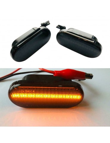 Dynamic LED Side Indicator Black Smoke Turn Signal Replcement for FORD/SEAT/SKODA/VW/LUXFACTORY