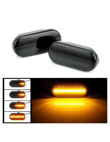 Dynamic LED Side Indicator Black Smoke Turn Signal Replcement for FORD/SEAT/SKODA/VW/LUXFACTORY