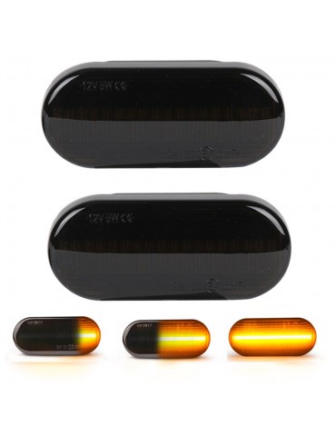 Dynamic LED Side Indicator Black Smoke Turn Signal Replcement for FORD/SEAT/SKODA/VW/LUXFACTORY