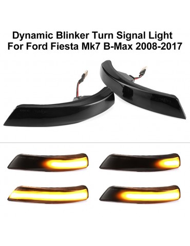 2pcs Dynamic Turn Signal Light LED Side Wing Rearview Mirror Indicator Blinker Light Replacement For Ford Fiesta Mk7 B-Max 2008-2017