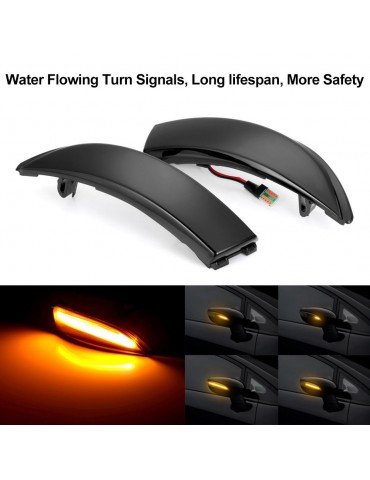 2pcs Dynamic Turn Signal Light LED Side Wing Rearview Mirror Indicator Blinker Light Replacement For Ford Fiesta Mk7 B-Max 2008-2017