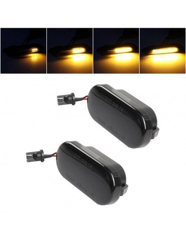 2pcs Dynamic LED Side Marker Turn Signal Light Blinker Light Replacement For VW Golf/ Passat/ Polo