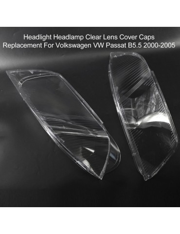 Headlight Headlamp Clear Lens Cover Caps Replacement For Volkswagen VW Passat B5.5 2000-2005