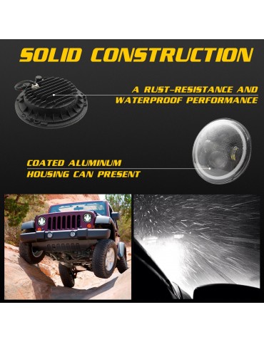 1pc 7 Inch Round Shaped LED Front Headlight Replacement For Jeep Wrangler JK LJ TJ CJ Motorcycles Headlight