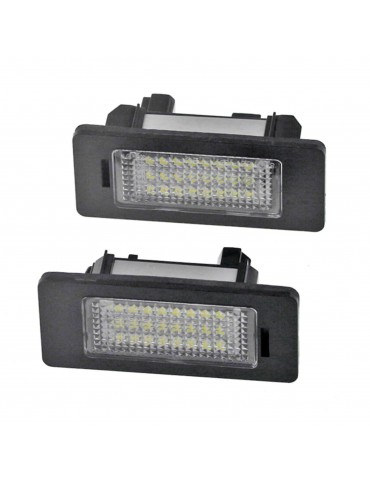 2PCS Car LED License Plate Lamps 24 Beads White Light License Tag Lights Number Plate Lamps Replacement for BMW 1 3 5 X Series