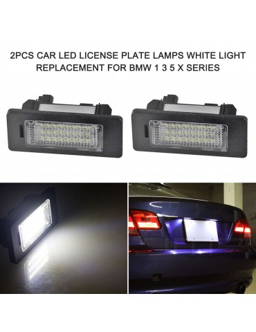 2PCS Car LED License Plate Lamps 24 Beads White Light License Tag Lights Number Plate Lamps Replacement for BMW 1 3 5 X Series