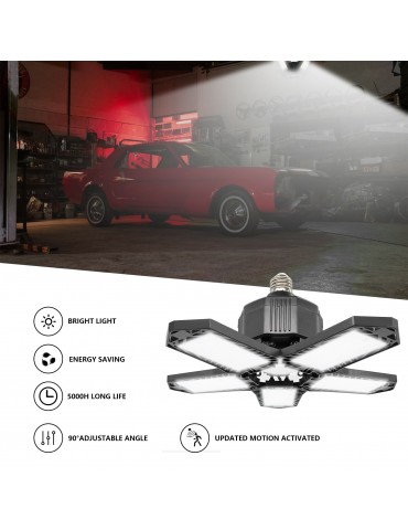 15000LM Bright LED Garage Light, 6 Glow Panels Garage Ceiling Light, Deformable LED Light for Garage, 150W Garage Lighting for Basement Workshop Warehouse Attic(E26/E27, 240pcs LEDs)