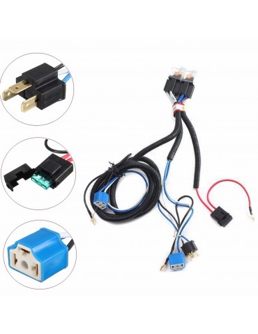 12V Car H4 Headlight Relay Wiring Harness Ceramic Lampholder Big Lamp Brilliance Intensifier