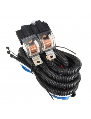 12V Car H4 Headlight Relay Wiring Harness Ceramic Lampholder Big Lamp Brilliance Intensifier