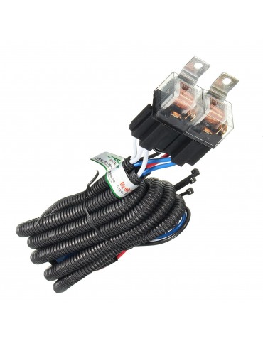 12V Car H4 Headlight Relay Wiring Harness Ceramic Lampholder Big Lamp Brilliance Intensifier