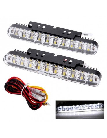 2pcs 30LEDs Car Daytime Running Light DRL Daylight Lamp with Turn Signal Indicators Lights