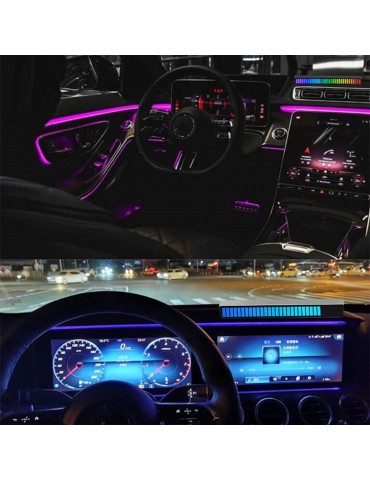 32 Bit RGB Sound Field Pickup Ambient Light Voice Activated Pickup Rhythm Light Sound Reactive LED Light Bar Colorful Fashionable BT Control Lamp Bar for Car Home Office Decoration