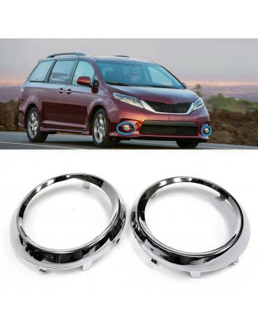 2Pcs Fog Light Covers Chrome Trim Rings Replacement for Sienna SE 2011-2017