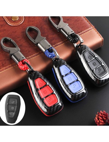 Carbon Fiber Remote Key Fob Case Shell Cover Compatible with Fords/Focus/Fiesta/Kuga/C-Max