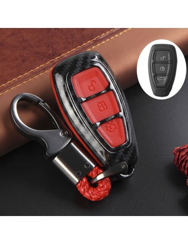 Carbon Fiber Remote Key Fob Case Shell Cover Compatible with Fords/Focus/Fiesta/Kuga/C-Max