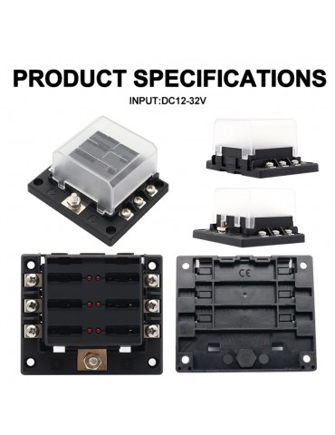 6 Way Blade Fuse Block Fuse Holder Box New 6 Circuit ATP/ATC/ATO with LED Indicator Adjustable 180 Degree Rotating Cover for Dual-use(Fuses not Included) Replacement for Car Truck Motorcycle Minibus