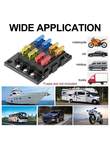 6 Way Blade Fuse Block Fuse Holder Box New 6 Circuit ATP/ATC/ATO with LED Indicator Adjustable 180 Degree Rotating Cover for Dual-use(Fuses not Included) Replacement for Car Truck Motorcycle Minibus