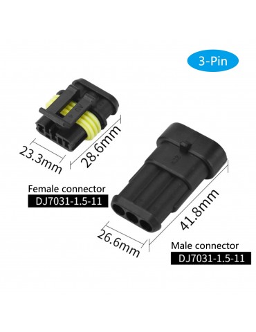 240Pcs Waterproof 1-6 Pin Electrical Wire Connector & Standard Mini Blade Fuses Kit for Car Motorcycle