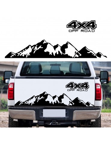 Car Stickers 4X4 Off Road(44*17cm)+Mountain Graphic Decal(150*27cm) Sticker for Car Truck Exterior Accessories